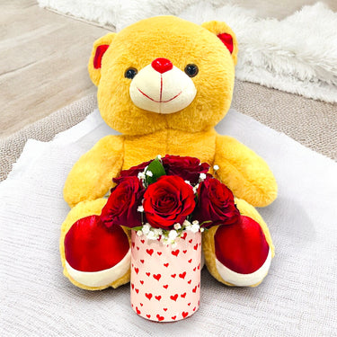Valentine's Day Roses with Teddy
